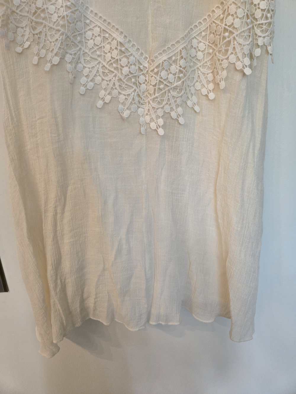 Rebellion Cream Sleeveless Dress with Crochet Detail - Picture 2 of 4